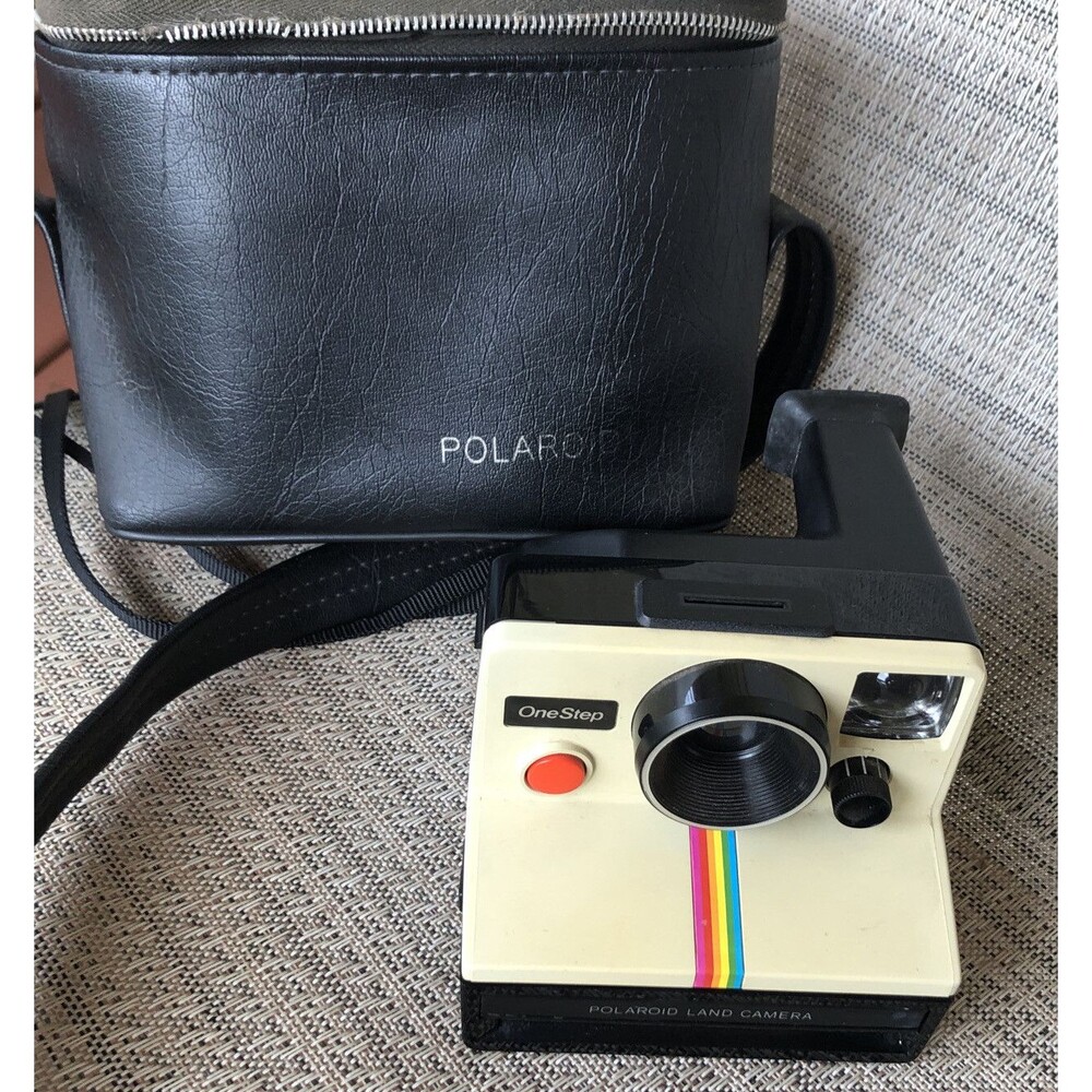 POLAROID One Step Land INSTANT Camera Rainbow with original Polaroid Case Bag!!!